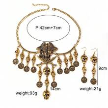 1 Set Halloween Party Jewelry Set, Skeleton Pirate Style Women's Necklace And Earrings Set - Multicolor - View 2
