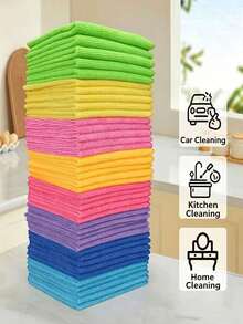 2/5/15/20pcs Microfiber Cleaning Cloths, 11.5 X 11.5 Inch Random Color Soft Cleaning Rags, Quick Dry Absorbent Multi-Purpose Towels, Suitable For Kitchen, Bathroom, Glass, Home Cleaning - Multicolor - View 12