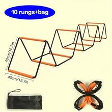 Agility Ladder, Agility Training Equipment, Soccer Speed Ladder, Soccer Foot Ladder, Foldable Instant Setup And Tango Portable Bag - Black - View 5