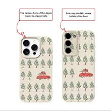 1pc TPU Material Red Car Christmas Tree Element Pattern Phone Case Suitable For IPhone 17 Pro Max/17/16 Pro Max/15/13/12/11/ S20 FE/A15/S24/A55/ Note 11/Note 12/Note 13 Pro Full Coverage Anti-Drop Soft Shell Phone Protective Cover - White - View 7