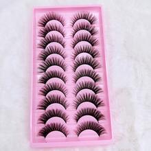 10 Pairs 3D Exquisite False Eyelashes, Fluffy And Lightweight, Cat Eye Style, Suitable For Party, Daily Makeup, Natural Anime Style - Black - View 10