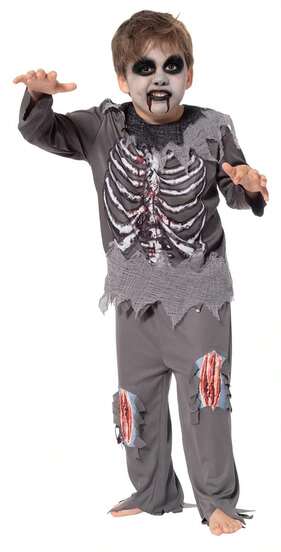 Rubies Fantasia de Zombie para Crianças, Fantasia Completa Terrivelmente Divertida com T-Shirt Impressa e Calças com Feridas, Ideal para Halloween e Carnaval