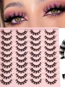 20 Pasang Ekstensi Bulu Mata Volume Rusia DD Curl Realistis Lembut dan Longgar Strip Bulu Mata untuk Riasan Harian Pesta Kencan Hadiah Ideal untuk Anak Perempuan dan Wanita - View 1