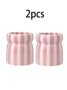 1pc/2pcs INS Style Hand-Painted Striped Ceramic Storage Canister, Kitchen Utensil Holder, Home Living Room Dining Table Cutlery Organizer, Chopsticks Spoon Fork Storage Jar, Home Decor Ornament, Holiday Gift For Family And Friends - View 23