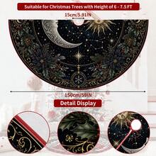1件裝 日月星占星圖案聖誕樹裙，優雅配色節日裝飾，5種尺寸，中性節日禮物，適用於居家與派對聖誕家居裝飾 - 日月星象占星術 - 查看 10