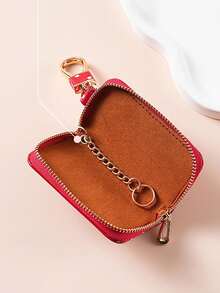2D Crystal Cow Print Niche Key Pouch, Polka Dot Leather Car Key Protective Cover, Lightweight Anti-Scratch Keeps Keys Like New, Suitable For Daily Commute And Self-Driving Trips, Designed For Car Owners Who Value Personalized And Protection, Also A Great Gift For Holidays And Birthdays, A Thoughtful Little Gift For Yourself Or Friends And Family, Brighten Up Key Storage Details, Add Unique Style To Daily Travel - Multicolor - View 7