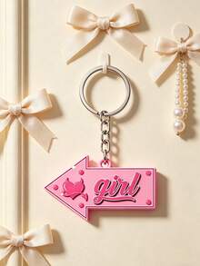 MASSDI Arrow Shape Acrylic Keychain, Pink Devil Heart Pattern Pendant, Polished Smooth Surface, Sturdy Metal Keyring, Bag Charm, Ideal For Daily Matching, Birthday Party Souvenir & Accessory Decoration - Multiple Styles - View 6