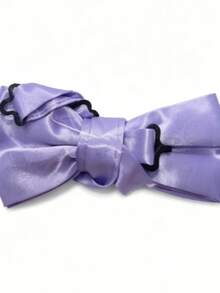 1pc Men's Solid Color Minimalist Soft Skin-Friendly Foldable Polyester Bow Tie, Suitable For Daily Wear And Party Outfits - Multicolor - View 7
