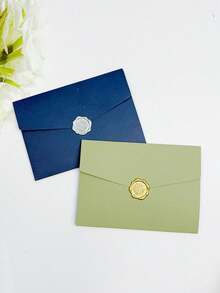 Tri-Fold Pocket Wedding Invitation Sleeves, Simple Invitation Envelopes For Engagement, Baptism, Etc., DIY Invitations, Invitations, Pocket Invitations, Custom Invitations, Christmas Cards - Green - View 6