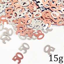 15g/Bag Rose Gold Colorful Confetti Happy Birthday 21 30 40 50 60 Party Decoration Christmas - Rose Gold - View 14