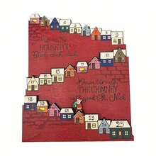 1pc Santa Claus Castle Countdown Calendar Christmas Gift Wooden Decoration - Christmas - View 7