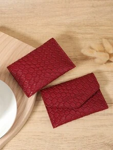 Fashionable Envelope Style Card Bag,Lightweight Portable Cash, Credit Card, Coin Card Bag, Suitable For Outdoor, Travel, And Back To School - Burgundy - View 5