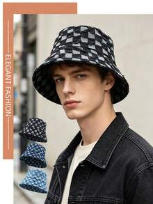 1pc Classic Minimalist Solid Color Bucket Hat, Street Style All-Season Sun Protection Hat, Suitable For Men's Outdoor Walking, Vacation - Multicolor - View 11