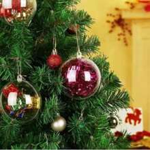 Clear Plastic Hollow Ball Shell Acrylic Sphere DIY Handmade Round Pendant Openable Christmas Ball Hanging Ornament - Multicolor - View 5