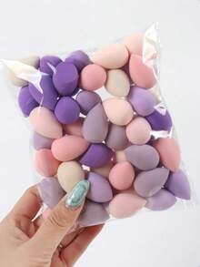 10/20/30/50/100Pcs Mini Makeup Sponge Blender Set, Multi‑Color Beauty Sponges, Wet & Dry Dual‑Use Soft Cosmetic Blending Sponge For Foundation Concealer, Portable Travel Makeup Tool, Great Gift For Her - Multicolor - View 11
