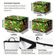 The Grinch Green Furry Monster Christmas Foldable Storage Box With Lid, Dust-Proof Clothes Organizer, Large Capacity Clothes & Toys Storage Bin, Home Storage Box, Car Storage Box, Multi-Functional Storage Box, Christmas Gift For Family And Friends, Halloween Costume Prop - Multi-color - View 6
