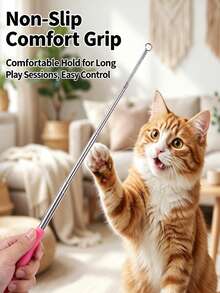 Replacement Retractable Spring Cat Wand Stick, Empty Pole Without Toy Head, Non‑Slip Stainless Steel Extended Rod, Pet Cat Toy Accessory - Multicolor - View 7
