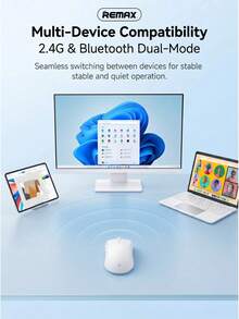 REMAX Bluetooth 5.0 + 2.4G Dual-Mode Wireless Mouse | 35-Hour Battery Life | 10m Stable Transmission | 65g Lightweight Design | Compatible With PC, Laptop, And Tablet - View 6