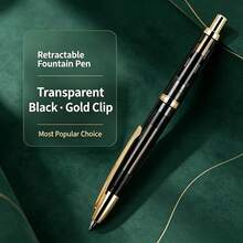 MAJOHN Black Metal Retractable Ballpoint Pen, Press-Type Fine Tip Smooth Ink Pen, Suitable For Students, Calligraphy And Office, Gift For Men And Women - Multicolor - View 15