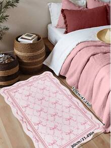 1pc Asymmetrical Fluffy Luxury Soft Bohemian Vintage Pink Carpet, Non-Slip Bottom, Machine Washable, Suitable For Living Room, Bedroom, Hallway, Elegant Persian Court Style With Baroque Pattern, Indoor Rug - Pink - View 5