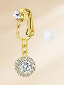 TOKRING Fake Belly Piercing Fake Belly Ring For Women Pink Heart Cubic Zirconia,Clip On Belly Button Rings Fake Navel Ring Non Piercing Jewelry - Multicolor - View 8