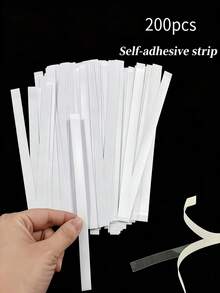 200/100pcs Self-Adhesive Tape Strips | Tear-Resistant Double-Sided Tape, Suitable For Arts & Crafts, Scrapbooking, Projects And Home Office Supplies, Durable PVC Material - Multicolor - View 8