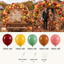 100Pcs Fall Balloons Set,Colorful Terracotta Burnt Orange Yellow Green Burgundy Balloon For Wedding Harvest Woodland Autumn Thanksgiving Birthday Party Decorations - View 6