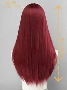 Wig Panjang Lurus Modis 26 Inci, Warna Merah Anggur, Putih, Hitam, Bahan Serat Cokelat, Cocok untuk Pemakaian Sehari-hari Wanita, Tahan Panas, Gaya Alami untuk Pesta & Cosplay (Perhatikan Cara Pemakaian dan Perawatan. Karena Perbedaan Pencahayaan dan Sudut Saat Pemotretan, Mungkin Ada Sedikit Perbedaan Warna Antara Produk Asli dan Gambar.) - MultiWarna - View 5