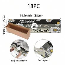 1件裝水槽水龍頭吸水墊，雛菊花卉圖案，排水墊，適用於廚房、浴室水槽、檯面，矽藻土材質，可修剪，快乾墊 - 彩色 - 查看 14