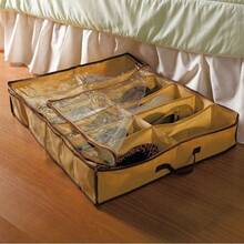 1/3 Vintage Canvas Shoe Storage Boxes, 12 Under-Bed Storage Boxes, Waterproof, Dustproof, With Transparent Window, Under-Bed Storage Supplies, Suitable For Kitchen, Living Room, Bedroom Storage - Beige - View 7