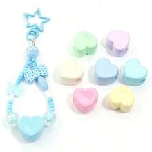 5/10pcs Minimalist Acrylic Beads, Star, Heart, Petal Shapes, Suitable For DIY Phone Charms, Keychains, Jewelry Accessories, Holiday Gifts - Multicolor - View 10