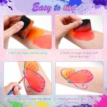 5pcs High Density Multi-Shape Face Painting Sponge Set, Water Drop, Petal, Leaf, Crescent-Shaped And Angled Sponges, Suitable For Adult Body Painting And Makeup Blending, Back To School Supplies - Multicolor - View 4