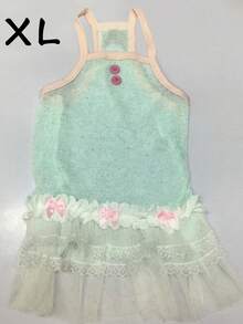 1件時尚透氣寵物背心裙，公主風芭蕾舞裙，適合泰迪、貴賓犬及其他小型寵物，春/夏/秋季適用 - 藍色 - 查看 15