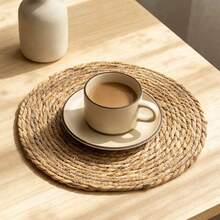 Natural Woven Round Placemat, Heat-Resistant Non-Slip Tabletop Protector, Suitable For Dining Table, Kitchen, Home Tabletop Decoration - View 6