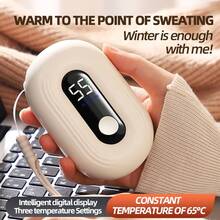 OBOVAY Portable Winter Mini Rechargeable Hand Warmer, Digital Display, 3 Adjustable Temperature Levels, USB Charging, Suitable For Students, Office Workers, Dorm, Commuting, Outdoor, Daily Carry, 1200mAh Battery - Single Pack - View 7