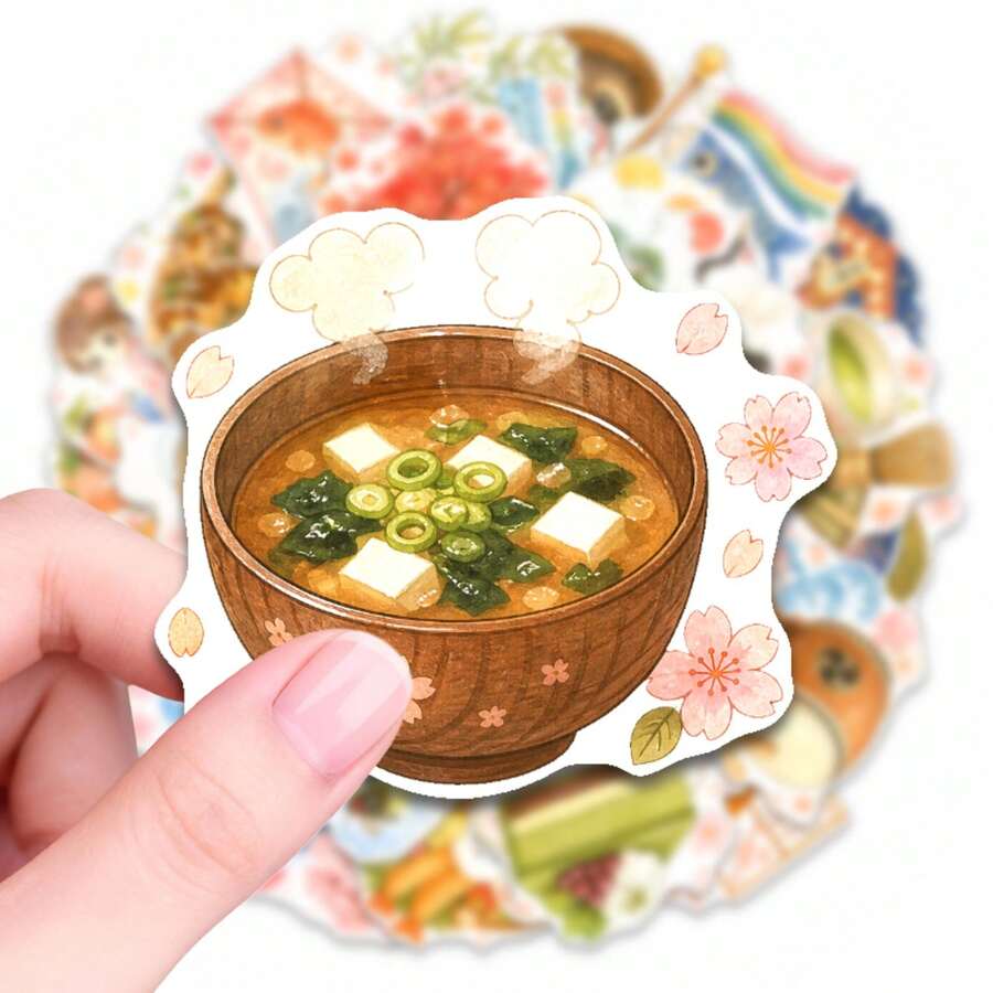 50pcs Japanese Style Theme Children Stickers, Perfect For Scrapbooking, Journals, Laptops, Bumpers, Skateboards, Water Bottles, Computers, Phones And Other DIY Creative Graffiti Sticker Toys - Multicolor - View 1