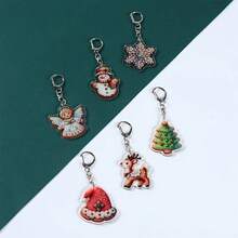 2D Plane - Yzx[2D Plane] 6pcs Transparent Acrylic Beach Theme Keychains, Sea Glass, Starfish, Wave, Shell Souvenir Gift - View 6