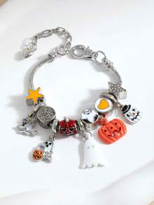 European And American Cross-Border New Fashion Personalized Style Halloween Theme Ghost Pumpkin Multi-Element Bracelet (Box Not Included) - Multicolor - View 3