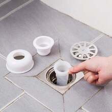 1pc Silicone Drain Pipe Deodorizing Seal Ring & Deodorizing Plug 3 Pieces Set - White - View 4
