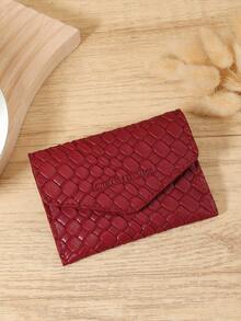 Fashionable Envelope Style Card Bag,Lightweight Portable Cash, Credit Card, Coin Card Bag, Suitable For Outdoor, Travel, And Back To School - Burgundy - View 2