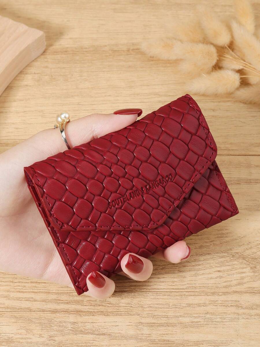 Fashionable Envelope Style Card Bag,Lightweight Portable Cash, Credit Card, Coin Card Bag, Suitable For Outdoor, Travel, And Back To School - Burgundy - View 1
