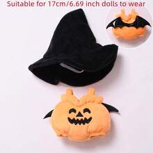 1pc, Clothing Only, Halloween Doll Clothes Suitable For Labubu, Pumpkin Hat, Pumpkin Pants, Devil Pumpkin Outfit, Costume Props For Display - Multicolor - View 1