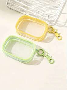 1pc Cute Fashion Candy Color Transparent Storage Bag, PVC Material Coin Purse, Compact Lightweight Easy To Carry, Suitable For Storing Coins, Jewelry, Rings, Hair Ties, Phone, Data Cable, Sanitary Pads, Etc. - View 7