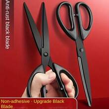 2pcs Rust-Proof Stainless Steel Scissors, Sharp Blade, Comfortable Grip - Ideal For Office And Home Use, Office Supplies | Stylish Black Appearance | Durable, Office Scissors - Sets - View 3