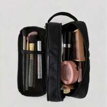 Tas Kosmetik Portabel Kapasitas Besar dengan Sekat - Desain Genggam Tahan Air, Gaya INS Minimalis yang Sangat Menarik, Cocok untuk Perjalanan dan Piknik, Dilengkapi Penyimpanan Kuas Makeup dengan Sekat, Juga Dapat Digunakan Sebagai Tempat Pensil. - View 6