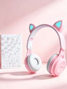Gerripuer Foldable Wireless Cat Ear Headphones, Color-Changing Cat Ear Wireless Headphones, Built-In Microphone, Touch Control, Ultra-Long Battery Life, Suitable For Children/Gifts - View 21