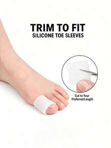 4 Pairs Soft Comfortable Small Toe Caps Elastic Rubber Wearable Foot Protective Pads Suitable For Sports Shoes Boots - White - View 5