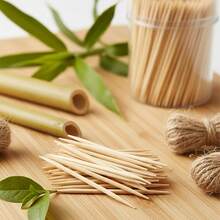 1100pcs/2boxes Cocktail Picks, 6.5cm/2.56in Length, Storage Box Packaging, Double-Ended Toothpicks, Suitable For Parties, Appetizers, Olives And BBQ - Natural Wood Color - View 9