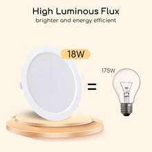 Aigostar Downlight LED Techo Empotrable, 18W Equivalente a Halógena 131W, 2100LM, Blanco Neutro 4000K, Ojos de Buey Para Techo Interior, Ф190-200 mm - Redondo - 18W - 4000K - Ver 5