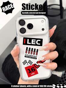 6 Sheets/Set Racing Theme Sticker Set, HAM, GAS, COL, NOR, PIA, SAI, VER, ANT, LEC STICKER, Driver Names, Driver Numbers, Suitable For Laptops, Stationery, Phones, Water Bottles, Helmets - Racing Theme Decal - View 4